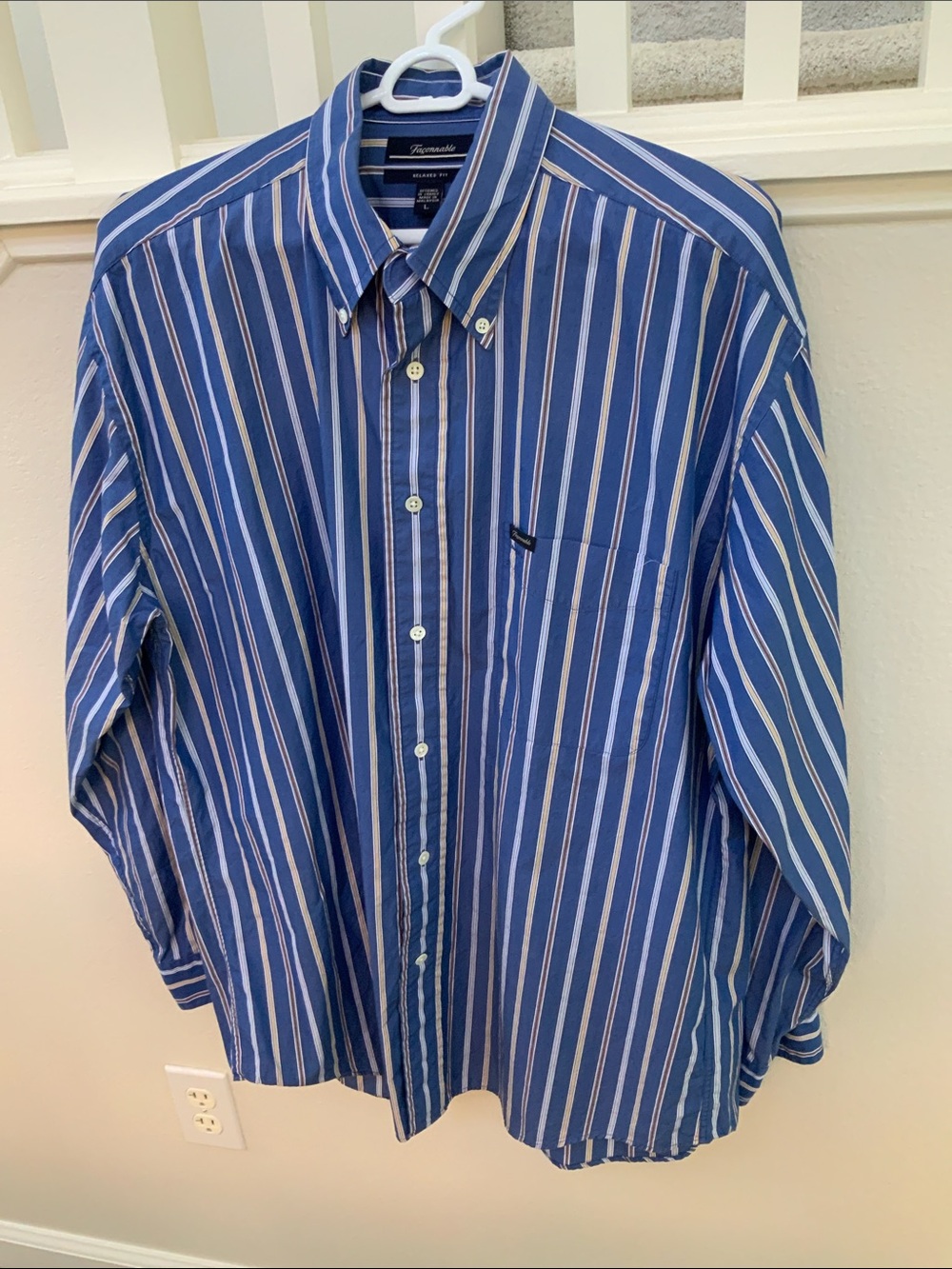 Facconable Blue Multi-Stripe Button-Up Shirt